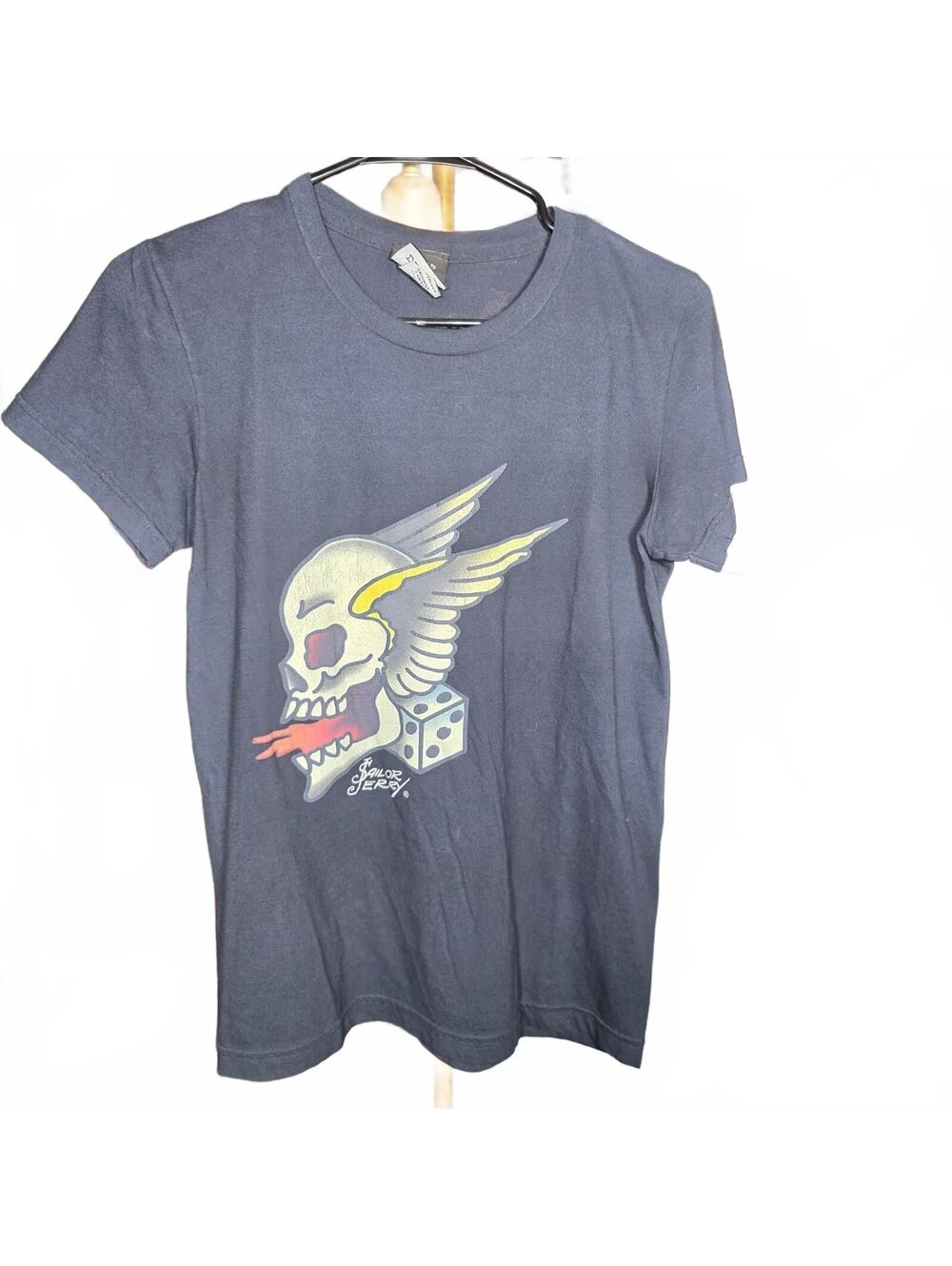 Sailor Jerry Black Winged Skull Graphic T-Shirt
